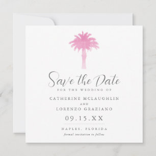 Save The Date Aquarelle Serene Palm Tree Enregistrer la date