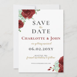 Save The Date Aquarelle succulent or bordeaux