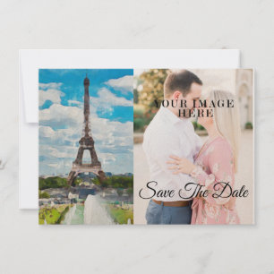 Save The Date Aquarelle Tour Eiffel Plein Pic Enregistrer La Dat