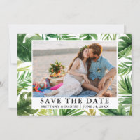 Aquarelle Tropical Green Photo Enregistrer La Date