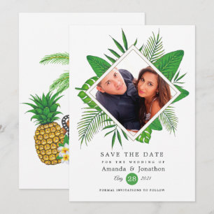 Save The Date Aquarelle Tropical Luau Aloha Mariage Photo