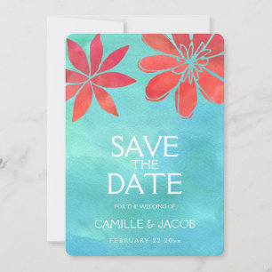 Save The Date Aquarelle tropicale de l'océan Sauvez la date