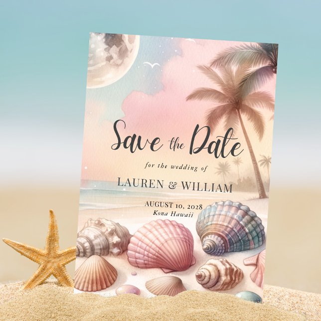 Save The Date Aquarelle tropicale des palmiers (Créateur téléchargé)