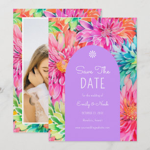 Save The Date Aquarelle tropicale moderne colorée Mariage floral