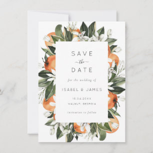 Save The Date Aquarelle Verdure Orange Blossom Botanique