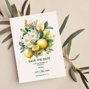 Save The Date Aquarelle vintage Mariage d'agrumes d'été