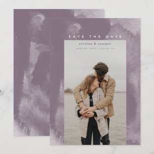 Save The Date Aquarelle violette Boho Enregistrer la date