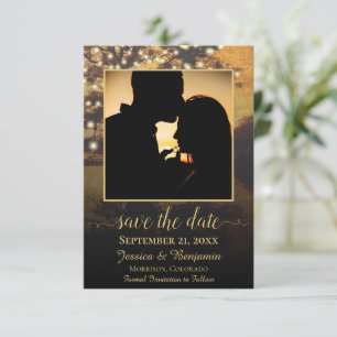 Save The Date Arbre d'automne rustique avec lumières Mariage pho