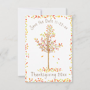Save The Date Arbre d'automne Thanksgiving Enregistrer la date