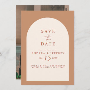 Save The Date Arc De Caramel Moderne Photo Mariage Enregistrer L