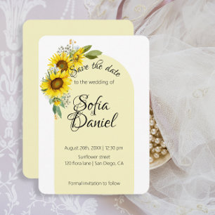 Save The Date Arc de marguerite blanc tournesol élégant