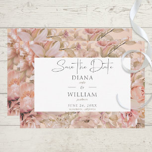 Save The Date Arc de monogramme floral rose romantique