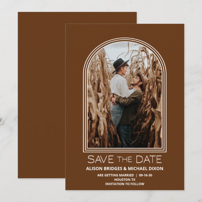 Save The Date Arc de terre photo mariage Enregistrer la date (Devant / Derrière)
