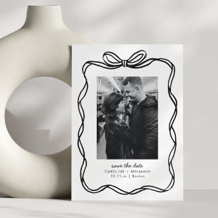 Save The Date Arc Dessiné à la Main Fantaisiste Photo de Mariage