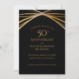 Save The Date Arc élégant Golden 50e anniversaire Enregistrer la