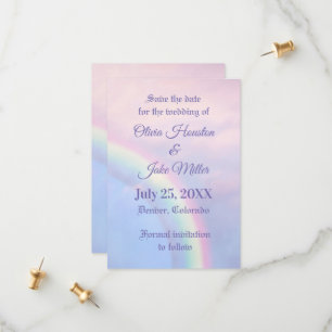 Save The Date Arc en ciel d'espoir - pastel,