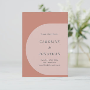Save The Date Arc géométrique moderne Mariage Blush en terre cui