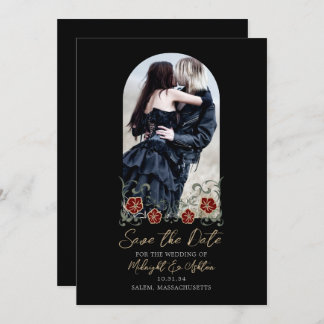 Save The Date Arc Gothique Photo Noir Mariage Enregistrer La Dat