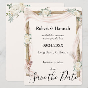 Save The Date Arc mariage et crème Rose Gold Enregistrer la date