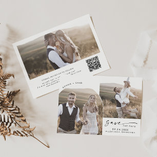 Save The Date Arc moderne Boho QR Code 3 Photo