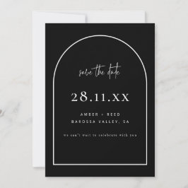 Save The Date Arc moderne Rétro minimaliste noir blanc Script