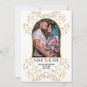 Save The Date Arc moderne Script simple QR CODE Mariage