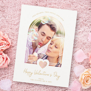 Save The Date Arch Effect Pink Heart Photo Heureuse Sainte-Valen