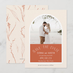 Save The Date Arch moderne Terracotta Mariage Photo enregistrer 
