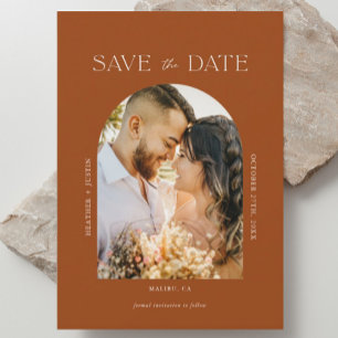 Save The Date Arch Terracotta Rust Boho Photo Enregistrer la dat