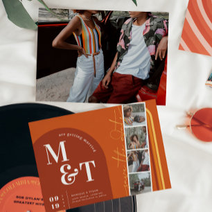 Save The Date Arche à rayures Retro Seventies   Film Strip Photo