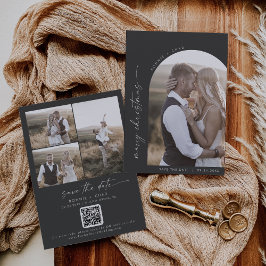 Save The Date Arche moderne Boho | Gray Photo Marry Noël
