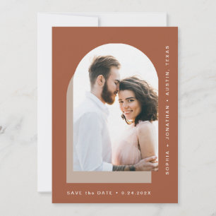 Save The Date Arche simple   Deux photos modernes en terre cuite