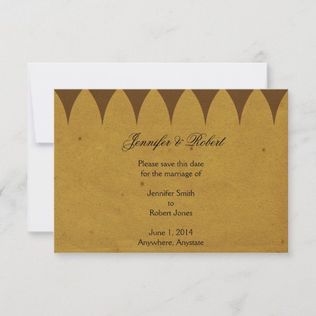 Save The Date Arlequin Diamant Or antique Enregistrer la date (Devant)