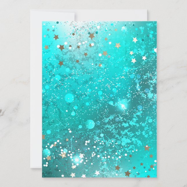 Save The Date Arrière - plan à huile Turquoise de la menthe (Devant)