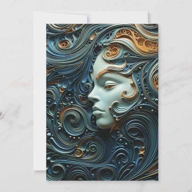 Save The Date Art 3D de la femme Lune (Devant)