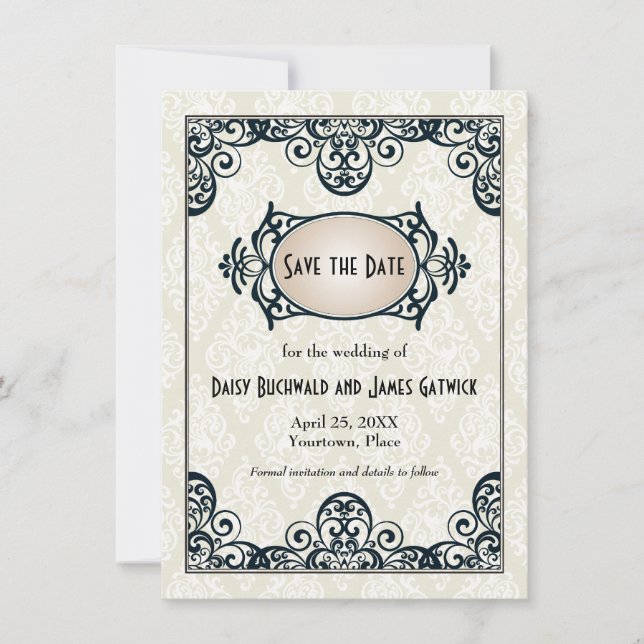 Save The Date Art déco Enregistrer la date (Devant)
