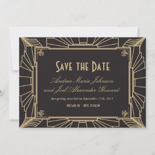 Save The Date Art déco Enregistrer la date par Origami Prints