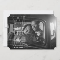 Art Déco Gatsby Enregistrer la date | Billet Invit