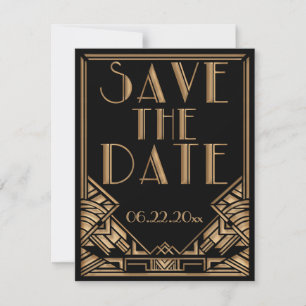 Save The Date Art Déco Gatsby Style Mariage Enregistrer la date