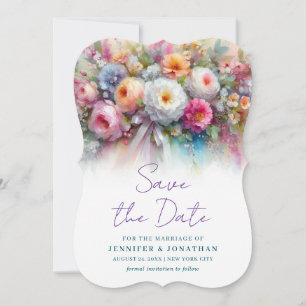 Save The Date Art floral à l'aquarelle Date d'enregistrement ent