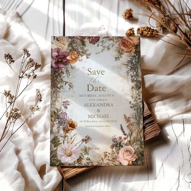 Save The Date Art Nouveau Victorian Royal FlorMariage (Créateur téléchargé)