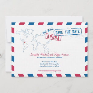 Save The Date Aruba Air Mail Mariage Enregistrer La Date