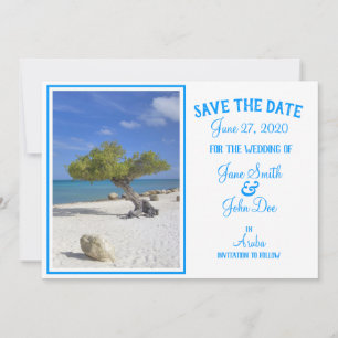 Save The Date Aruba Destination Wedding Blue Divi Tree