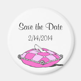 Save the Date Aschenputtel Slipper Pink Kissen Magnet