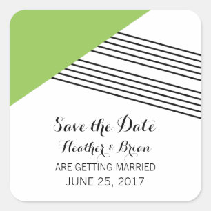Save the Date Aufkleber für den grünen geometrisch