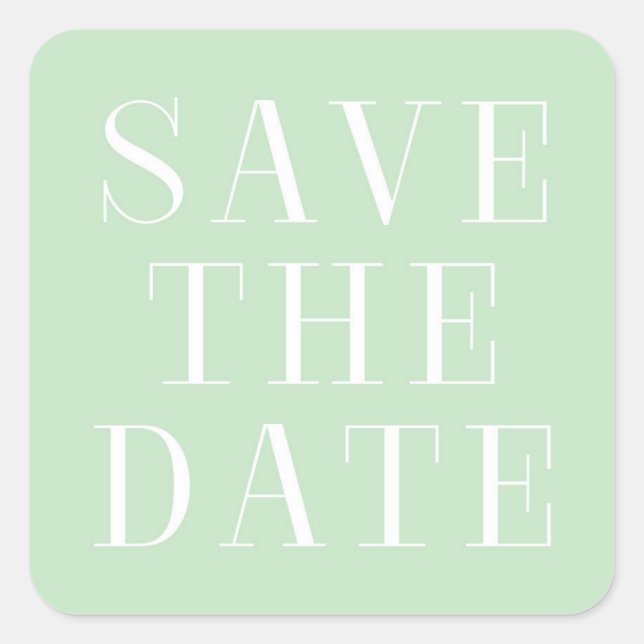 Save the Date Aufkleber für Minze und Weiß (Vorderseite)