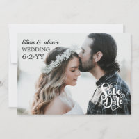 Save the Date Aufkleber H Foto Ankündigung