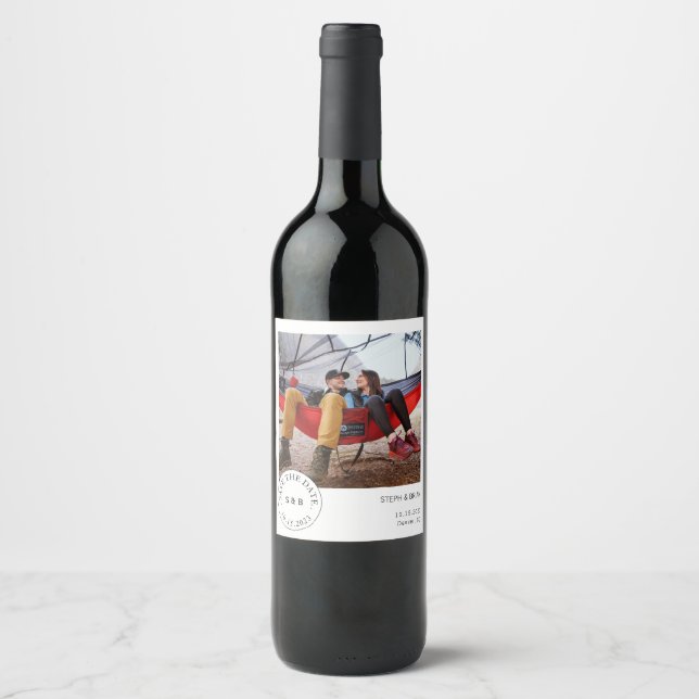 Save the Date Aufkleber (Wein- und Biermarken) (Vorderseite)