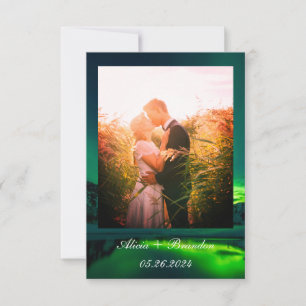 Save The Date Aurora Borealis Photo Northern Lights Mariage