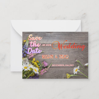 Save the Date aus Holz Mitteilungskarte